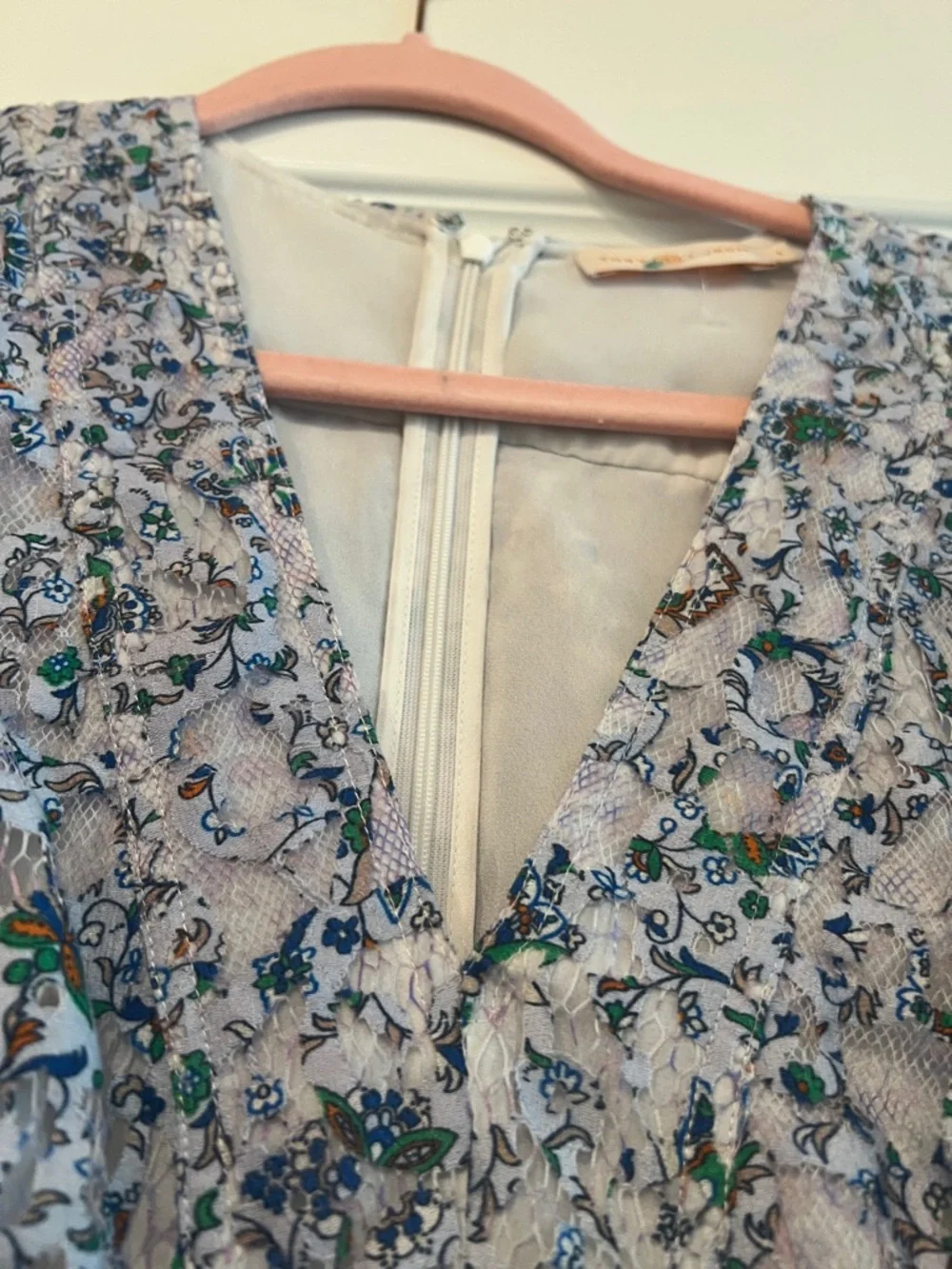 Tory Burch Blue Floral Puff-Sleeve Tunic